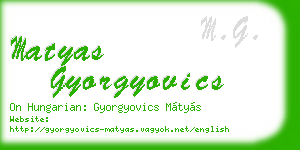 matyas gyorgyovics business card